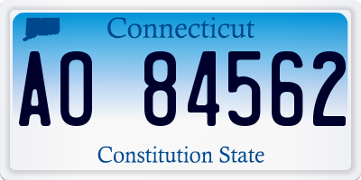 CT license plate AO84562
