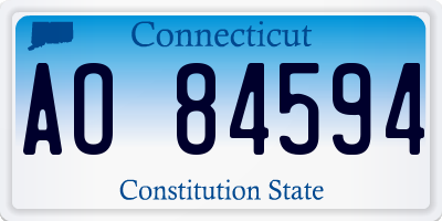 CT license plate AO84594