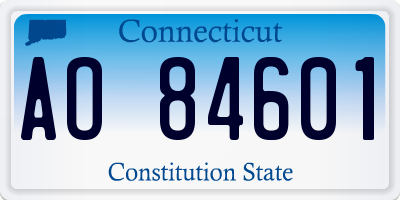 CT license plate AO84601
