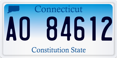 CT license plate AO84612