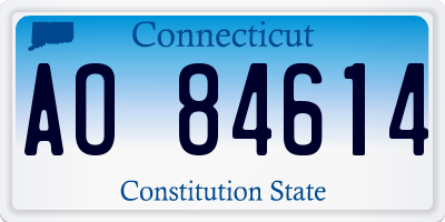 CT license plate AO84614