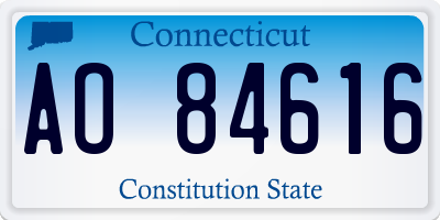 CT license plate AO84616