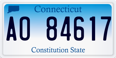 CT license plate AO84617