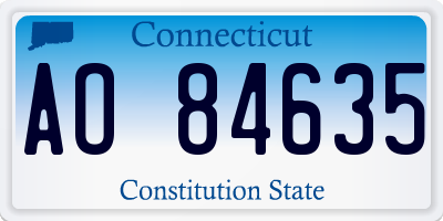 CT license plate AO84635