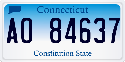 CT license plate AO84637
