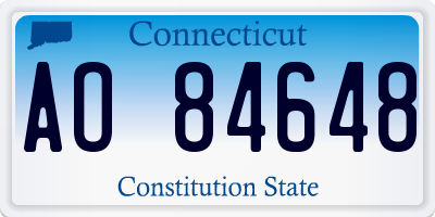 CT license plate AO84648