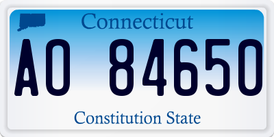CT license plate AO84650