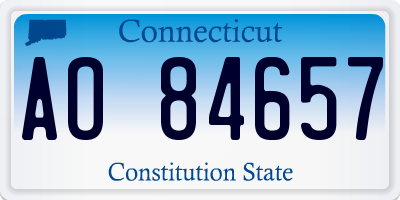 CT license plate AO84657