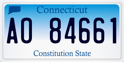 CT license plate AO84661