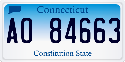 CT license plate AO84663