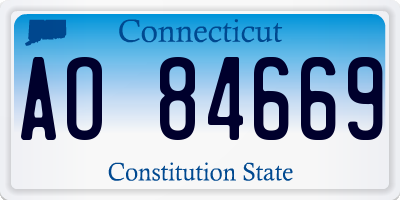 CT license plate AO84669