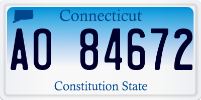 CT license plate AO84672