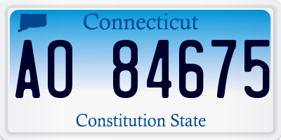 CT license plate AO84675