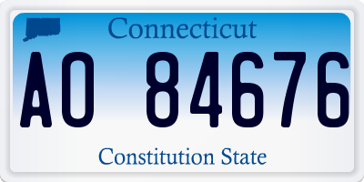 CT license plate AO84676