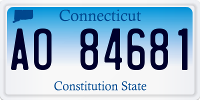 CT license plate AO84681