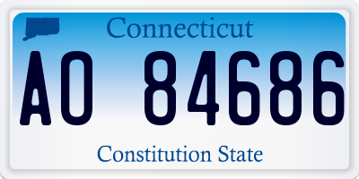 CT license plate AO84686