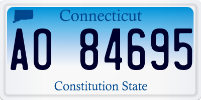 CT license plate AO84695