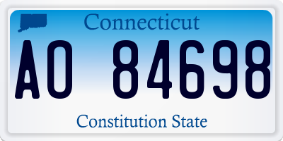 CT license plate AO84698