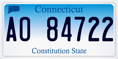 CT license plate AO84722