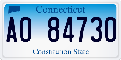 CT license plate AO84730