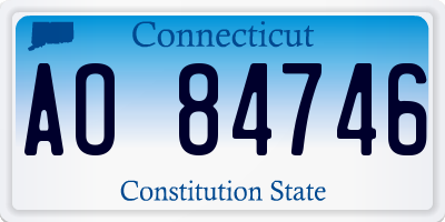 CT license plate AO84746