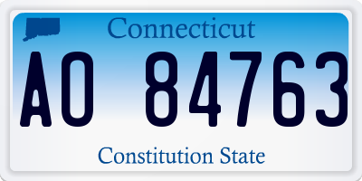 CT license plate AO84763