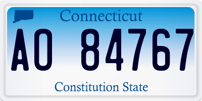 CT license plate AO84767
