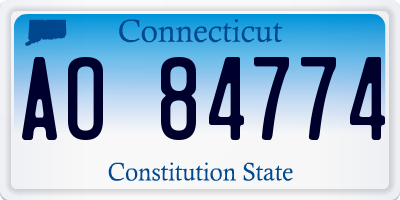CT license plate AO84774