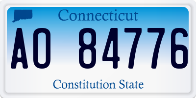 CT license plate AO84776