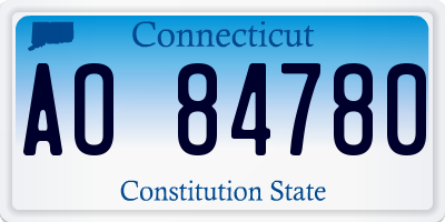 CT license plate AO84780