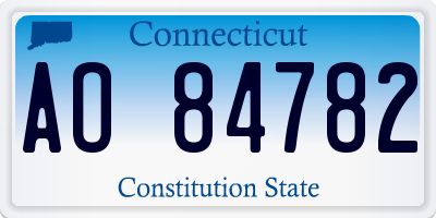 CT license plate AO84782