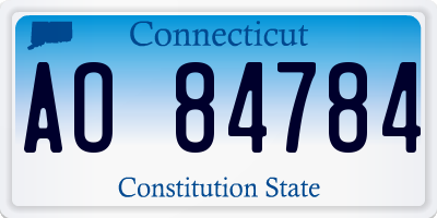CT license plate AO84784