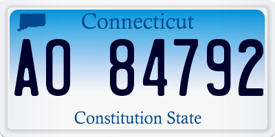 CT license plate AO84792