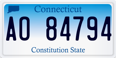 CT license plate AO84794