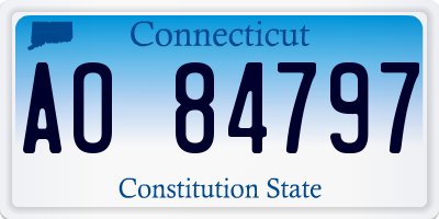 CT license plate AO84797
