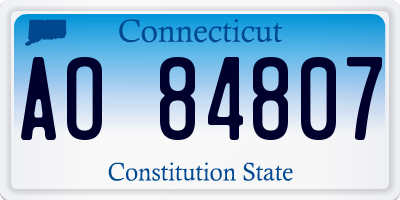 CT license plate AO84807