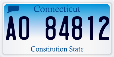 CT license plate AO84812