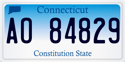 CT license plate AO84829