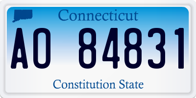 CT license plate AO84831