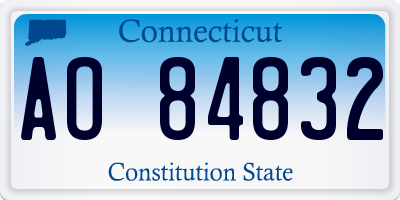 CT license plate AO84832