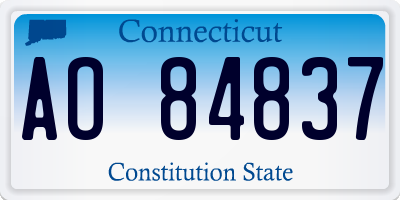 CT license plate AO84837