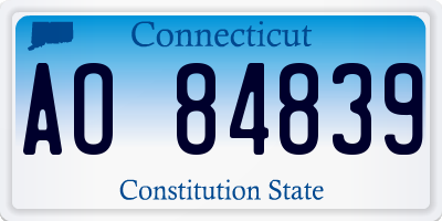 CT license plate AO84839