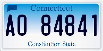 CT license plate AO84841