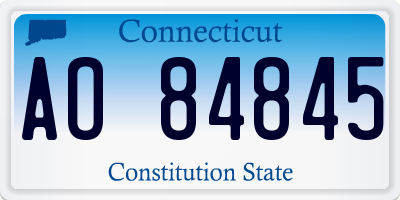 CT license plate AO84845