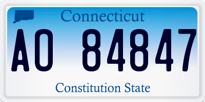 CT license plate AO84847
