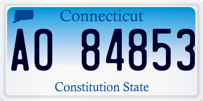 CT license plate AO84853