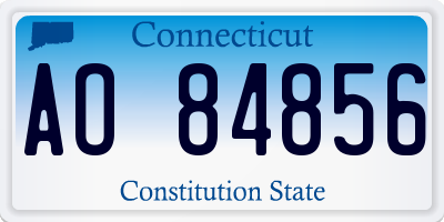 CT license plate AO84856