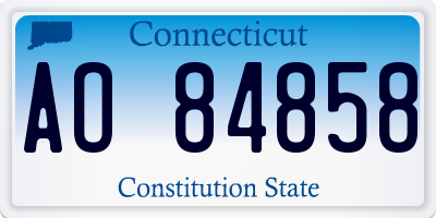 CT license plate AO84858