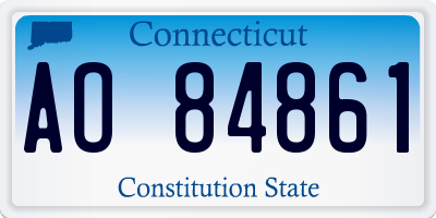 CT license plate AO84861