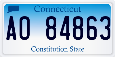 CT license plate AO84863